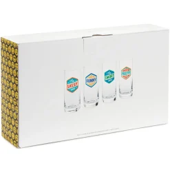 Badges of Honor Funny Drinking Glasses, Set of 4