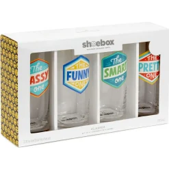 Badges of Honor Funny Drinking Glasses, Set of 4