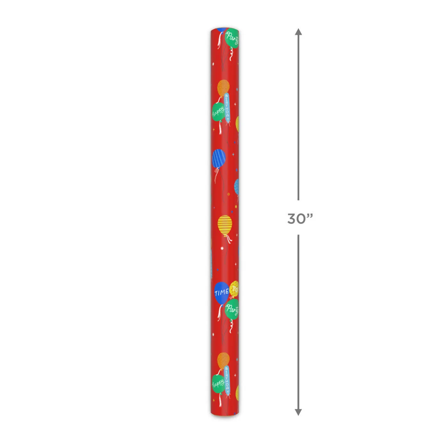 Balloon Bouquets on Red Birthday Wrapping Paper Roll, 20 sq. ft.