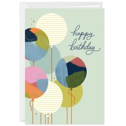 Balloons and Happy Wishes Custom Birthday Card