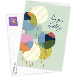 Balloons and Happy Wishes Custom Birthday Card