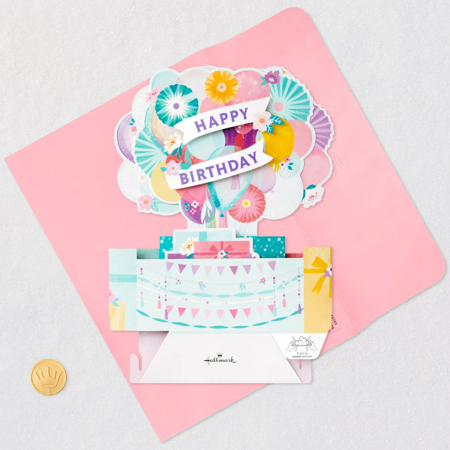 Balloons and Presents 3D Pop-Up Birthday Card