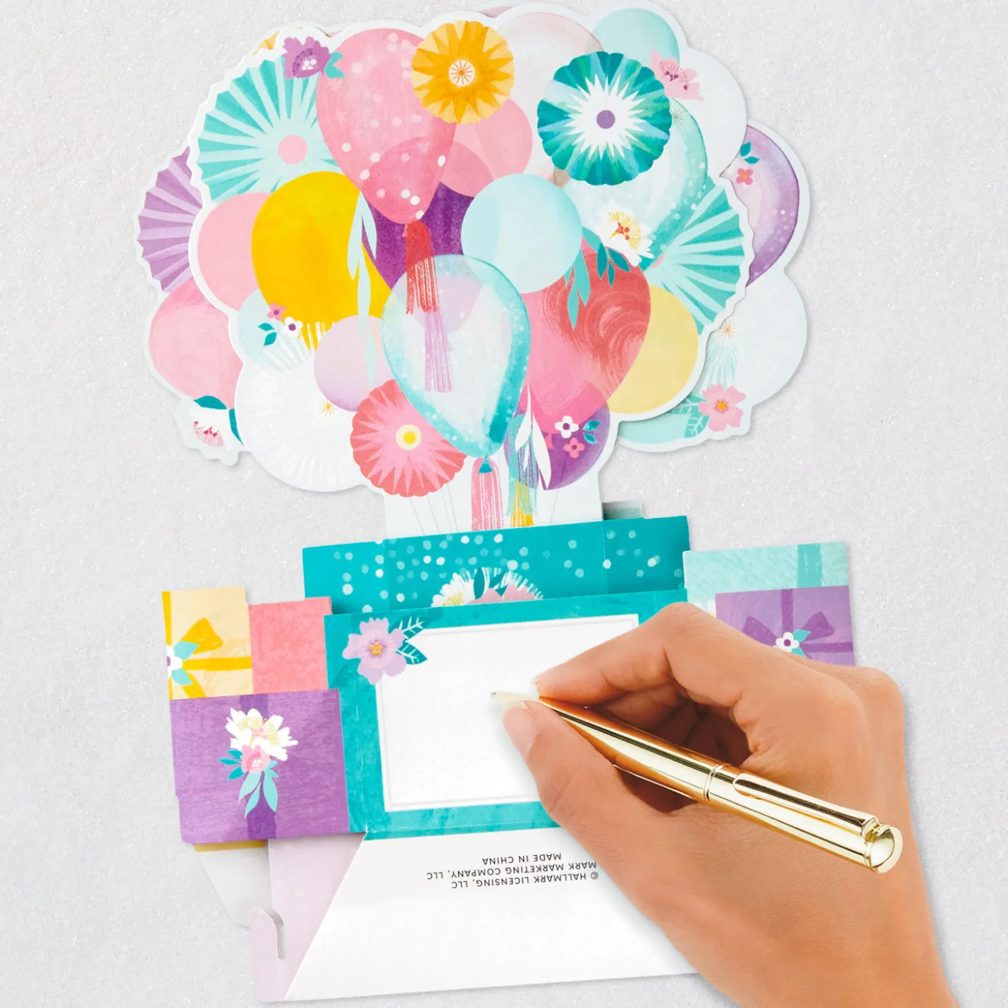 Balloons and Presents 3D Pop-Up Birthday Card