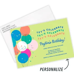 Balloons Let's Celebrate Party Invitation