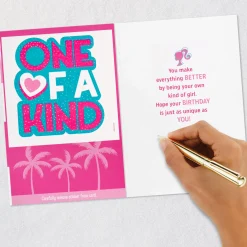 Barbie™ You’re One-of-a-Kind Birthday Card With Sticker for Granddaughter