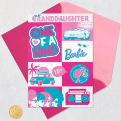 Barbie™ You’re One-of-a-Kind Birthday Card With Sticker for Granddaughter