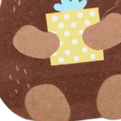 Bear With Present and Balloons First Birthday Card