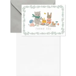 Bear and Bunny Picnic Blank Baby Thank You Notes, Pack of 10