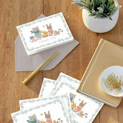 Bear and Bunny Picnic Blank Baby Thank You Notes, Pack of 10
