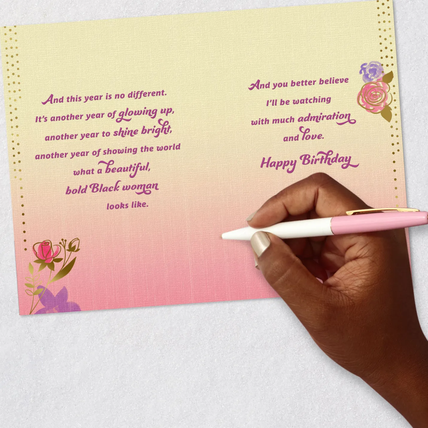 Beautiful, Bold Black Woman Birthday Card for Her