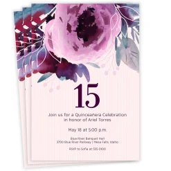 Beautiful Blooms Milestone Party Invitation