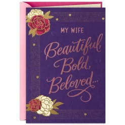 Beautiful, Bold, Beloved Birthday Card for Wife