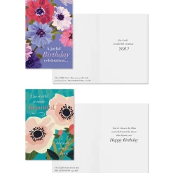 Beautiful Flowers Assorted Religious Birthday Cards, Box of 12