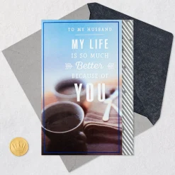 Because of You Birthday Card for Husband
