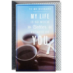 Because of You Birthday Card for Husband