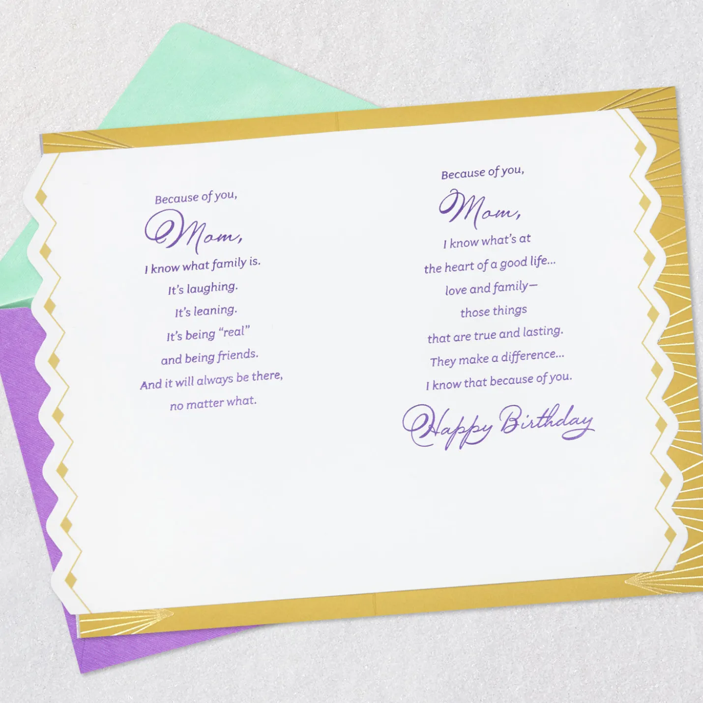 Because of You Birthday Card for Mom