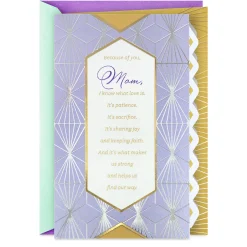 Because of You Birthday Card for Mom