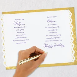 Because of You Birthday Card for Mom
