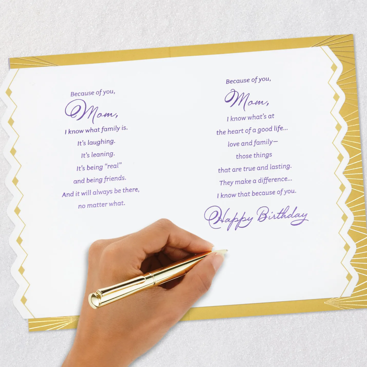 Because of You Birthday Card for Mom