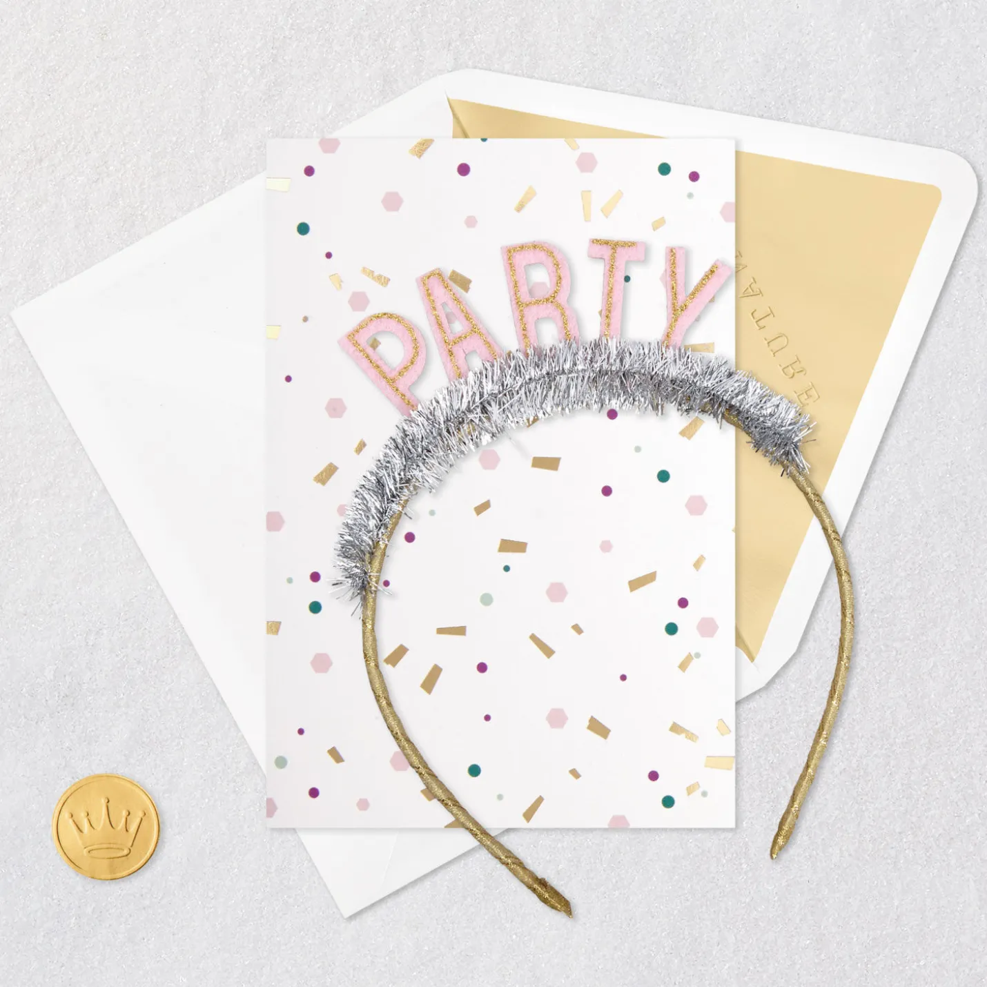 Best Reason to Celebrate Birthday Card with Party Headband