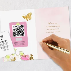 Best Year Yet Butterflies and Flowers Gift Card Greeting Birthday Card