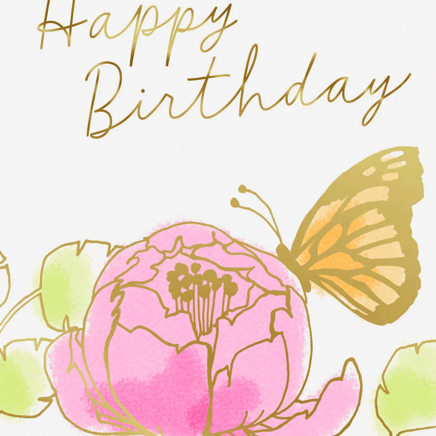 Best Year Yet Butterflies and Flowers Gift Card Greeting Birthday Card