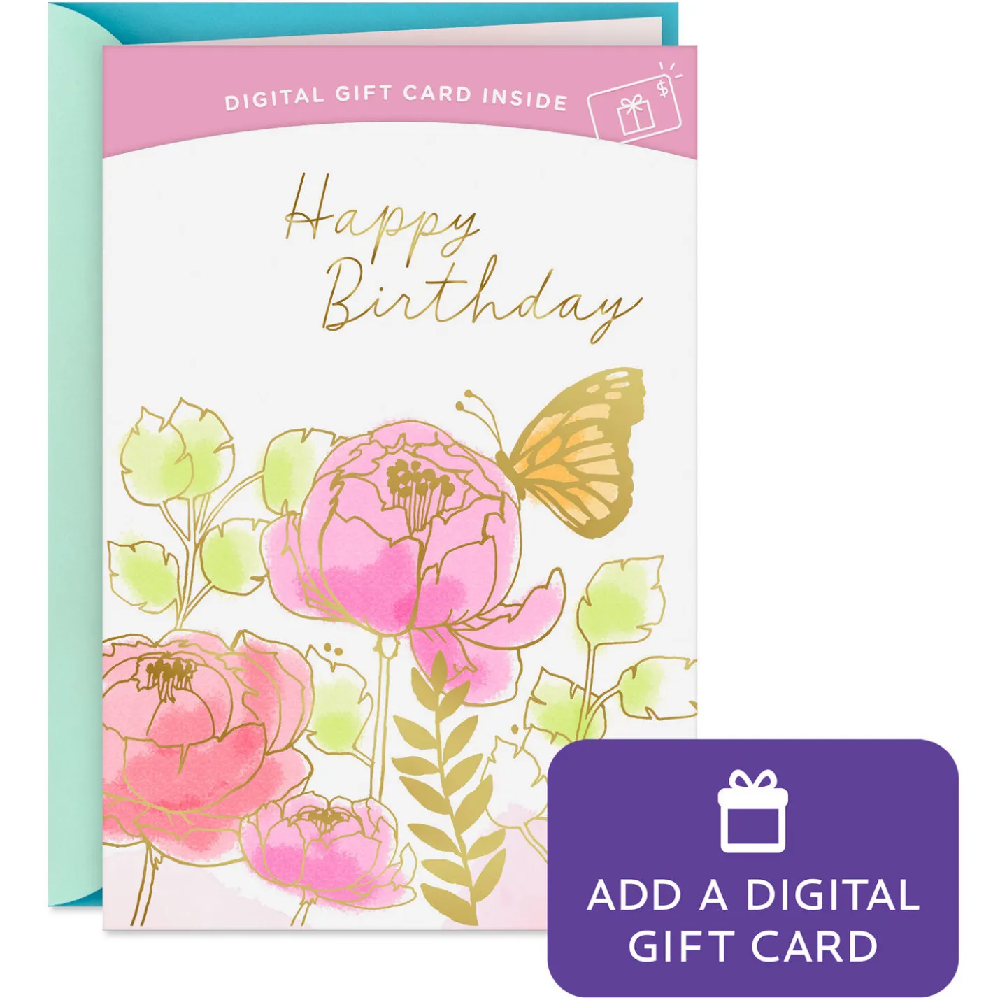 Best Year Yet Butterflies and Flowers Gift Card Greeting Birthday Card