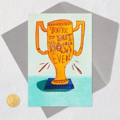 Best Boss Ever Trophy Funny Boss's Day Card