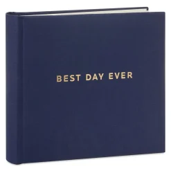 Best Day Ever Gold on Navy Linen Photo Album