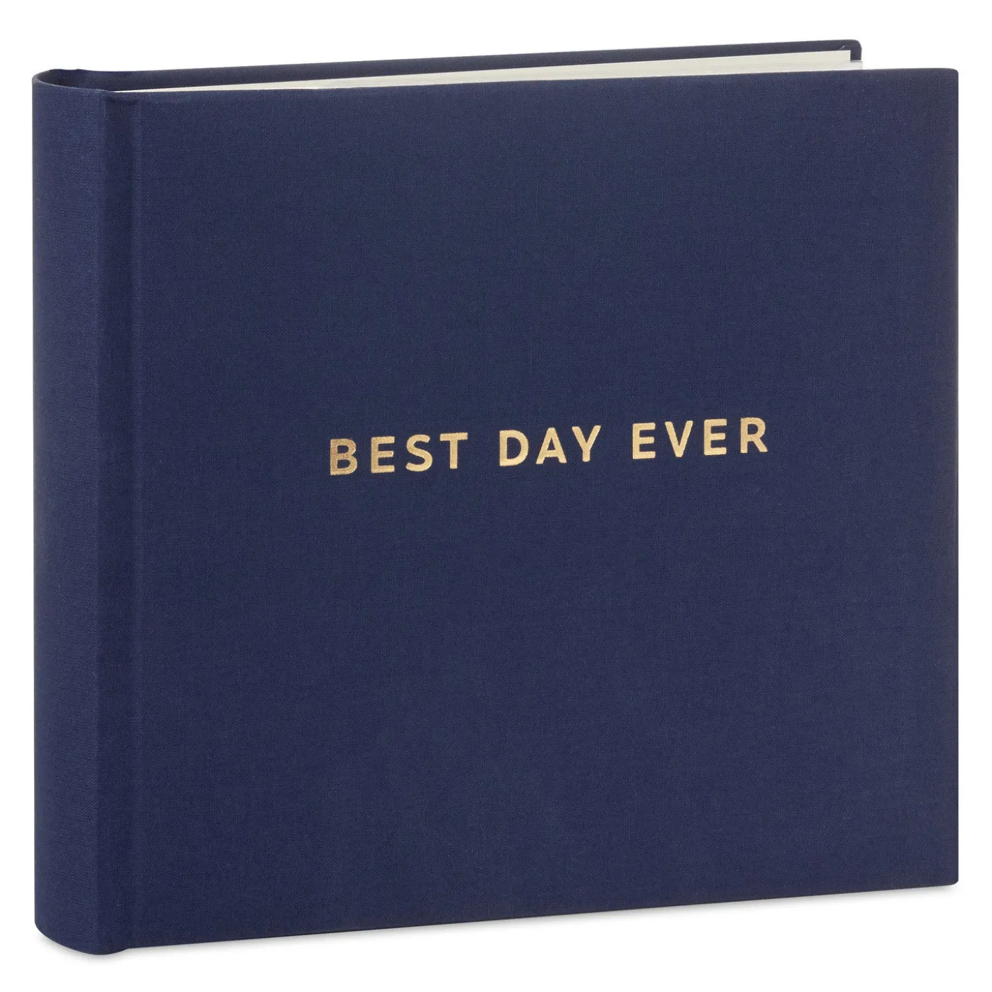 Best Day Ever Gold on Navy Linen Photo Album