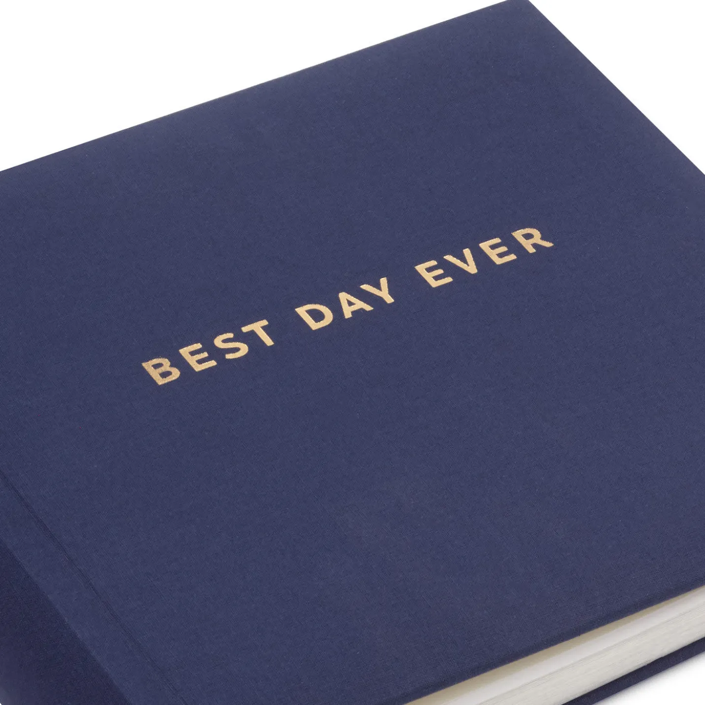 Best Day Ever Gold on Navy Linen Photo Album