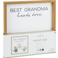 Best Grandma Hands Down Wood Sign Handprint Kit
