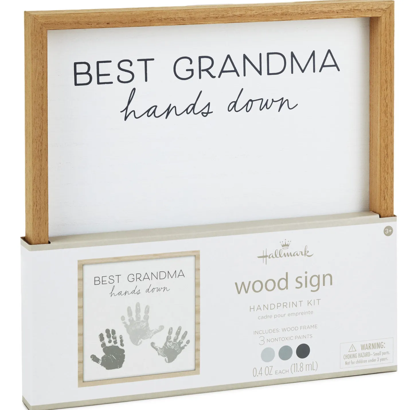 Best Grandma Hands Down Wood Sign Handprint Kit