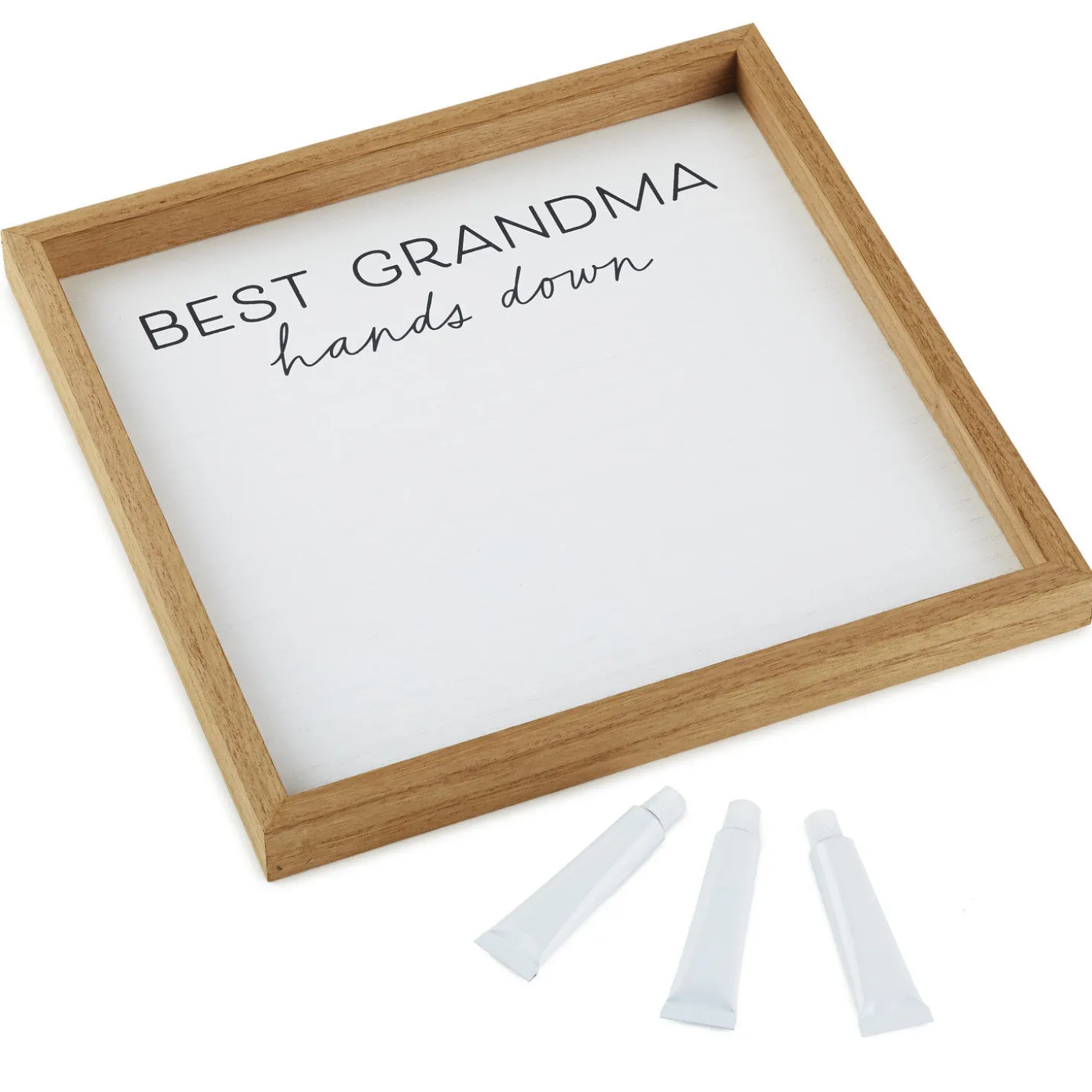 Best Grandma Hands Down Wood Sign Handprint Kit