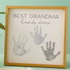 Best Grandma Hands Down Wood Sign Handprint Kit