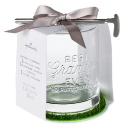 Best Grandpa Ever Lowball Glass With Golf Club Stirrer and Turf Coaster, 8.5 oz.