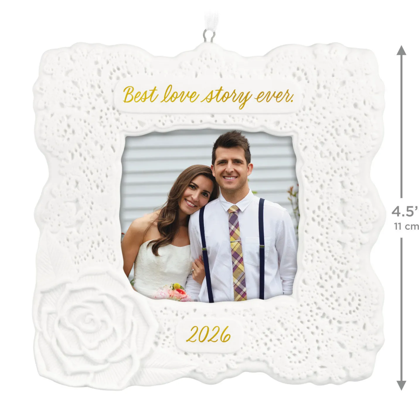 Best Love Story Ever 2026 Porcelain Personalized Ornament, Custom Photo