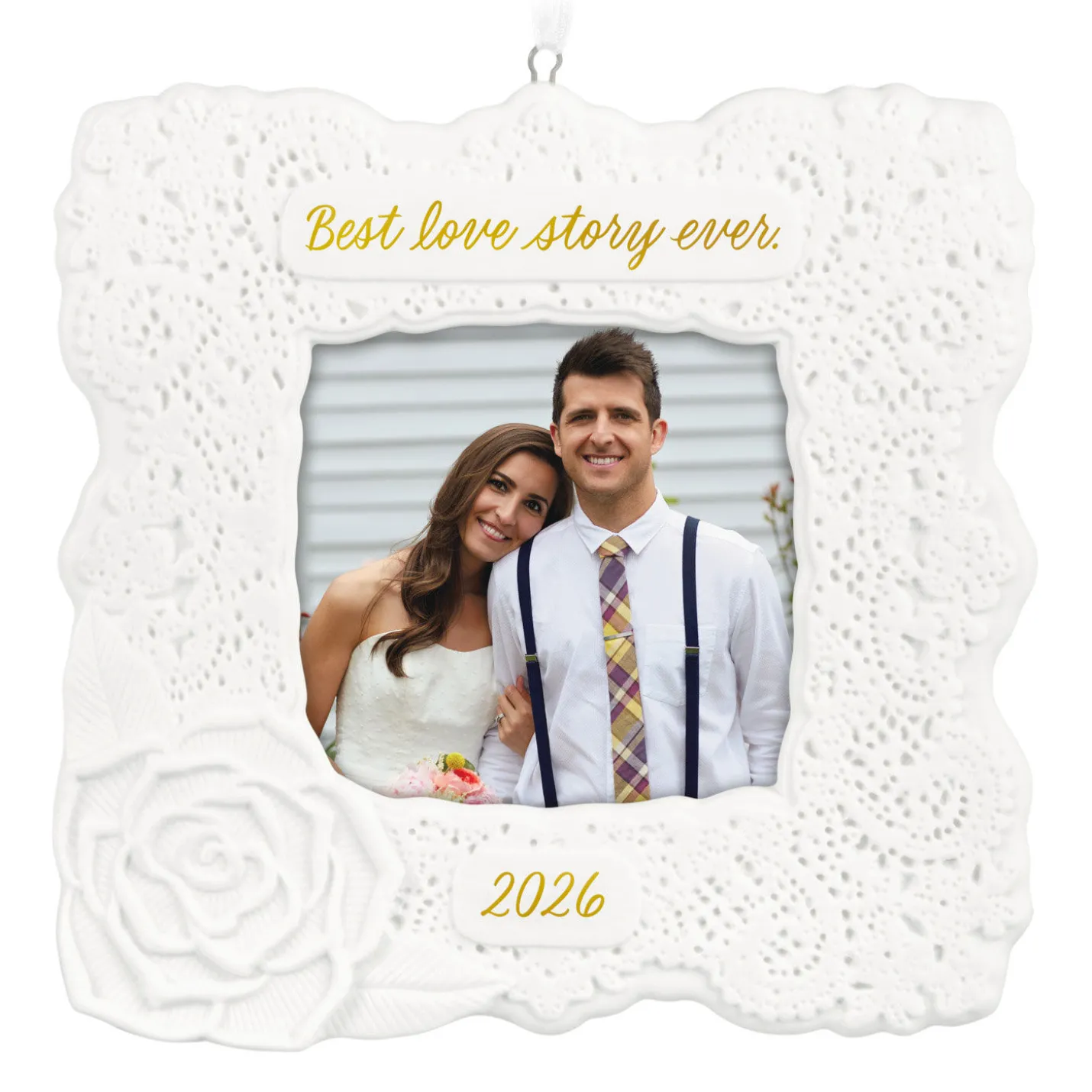 Best Love Story Ever 2026 Porcelain Personalized Ornament, Custom Photo