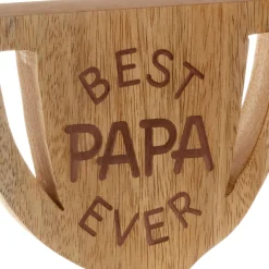Best Papa Ever Trophy-Shaped Quote Sign, 5.3x6