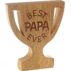 Best Papa Ever Trophy-Shaped Quote Sign, 5.3x6