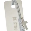 Be Strong and Courageous Metal Bookmark With Cross Charm