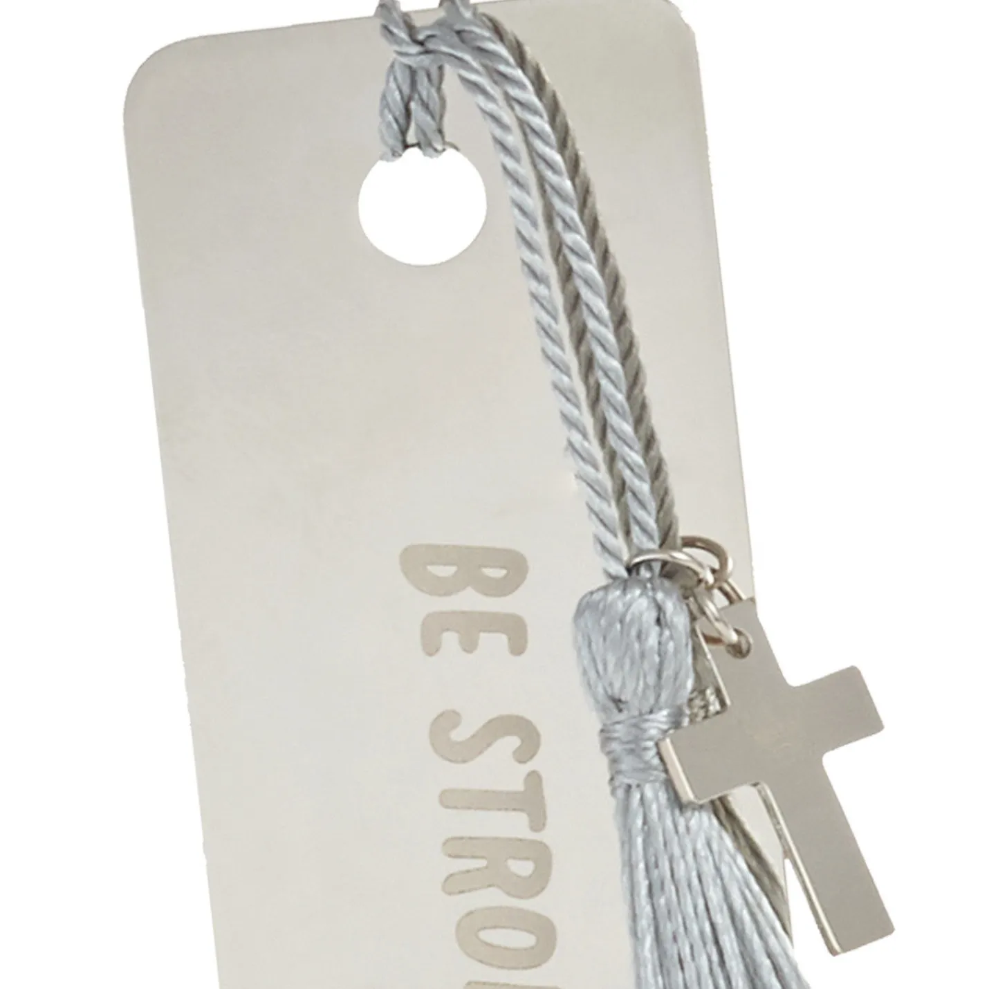 Be Strong and Courageous Metal Bookmark With Cross Charm