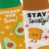 Better Together Avocado and Toast Funny Crew Socks