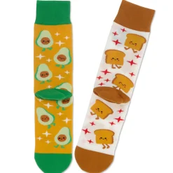 Better Together Avocado and Toast Funny Crew Socks