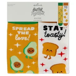 Better Together Avocado and Toast Funny Crew Socks
