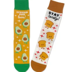 Better Together Avocado and Toast Funny Crew Socks