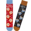 Better Together Donut and Coffee Funny Crew Socks