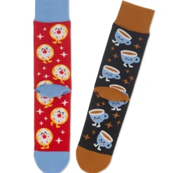 Better Together Donut and Coffee Funny Crew Socks