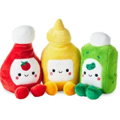 Better Together Ketchup, Mustard and Relish Magnetic Plush Trio, 7.5"