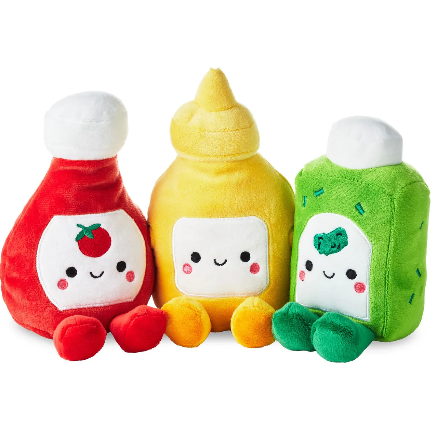 Better Together Ketchup, Mustard and Relish Magnetic Plush Trio, 7.5"